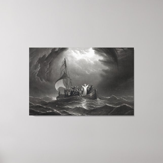 Jesus Kristus stillar Tempest Canvastryck (Framsida)