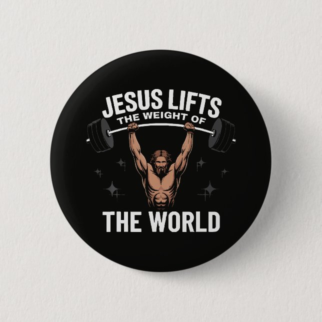 Jesus Kristus styrkeløft Knapp (Framsida)