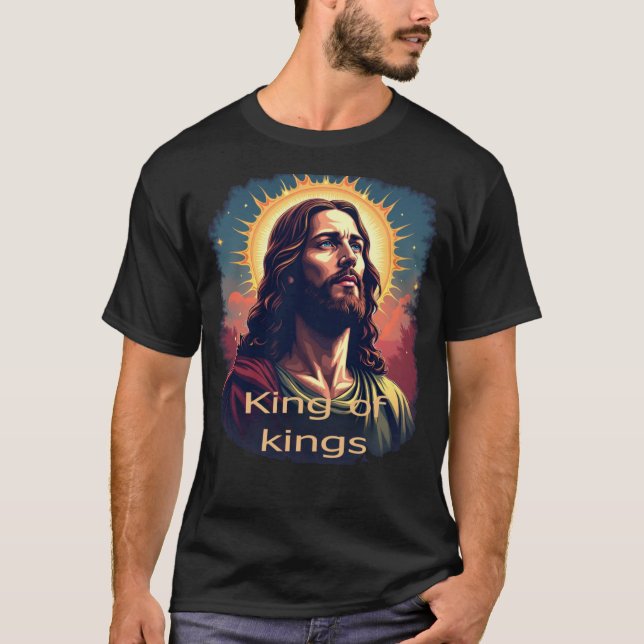 Jesus Kristus T-Shirt - Kung i Kung Graphic Tee (Framsida)