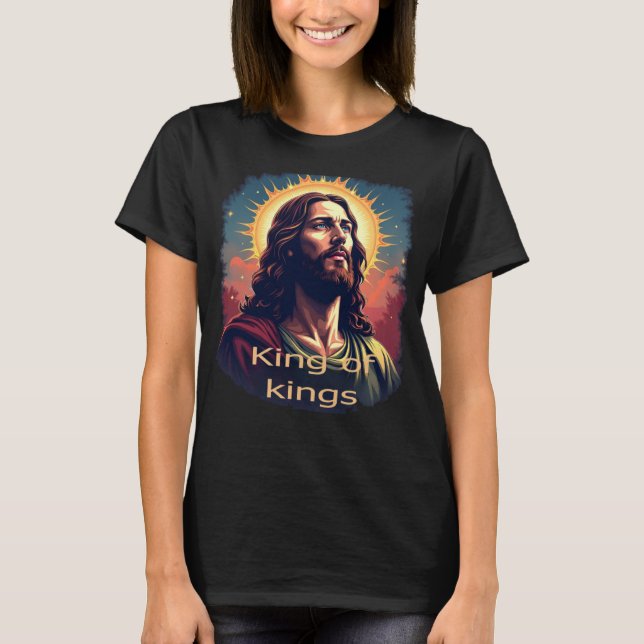 Jesus Kristus T-Shirt - Kung i Kung Graphic Tee (Framsida)