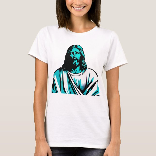 Jesus Kristus Teal Passover Påsk julgåva T Shirt (Framsida)