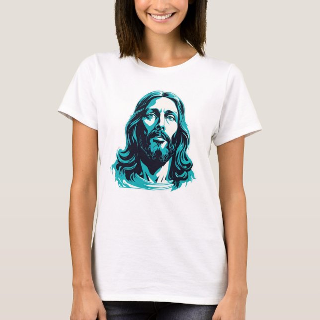 Jesus Kristus Teal Passover Påsk julgåva T Shirt (Framsida)