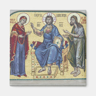 Jesus Kristus Theotokos och John Baptist Icon Magnet