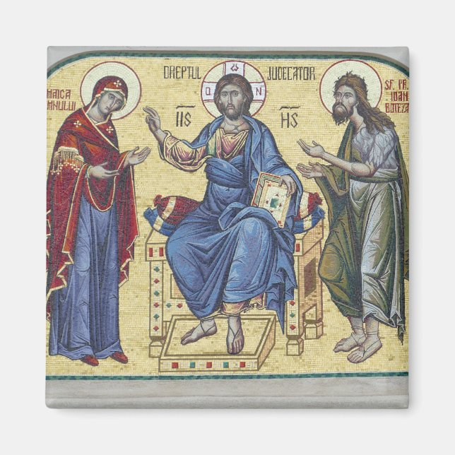 Jesus Kristus Theotokos och John Baptist Icon Magnet (Framsidan)
