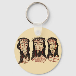 Jesus Kristus Thorn Krona folkkonstmålning Nyckelring