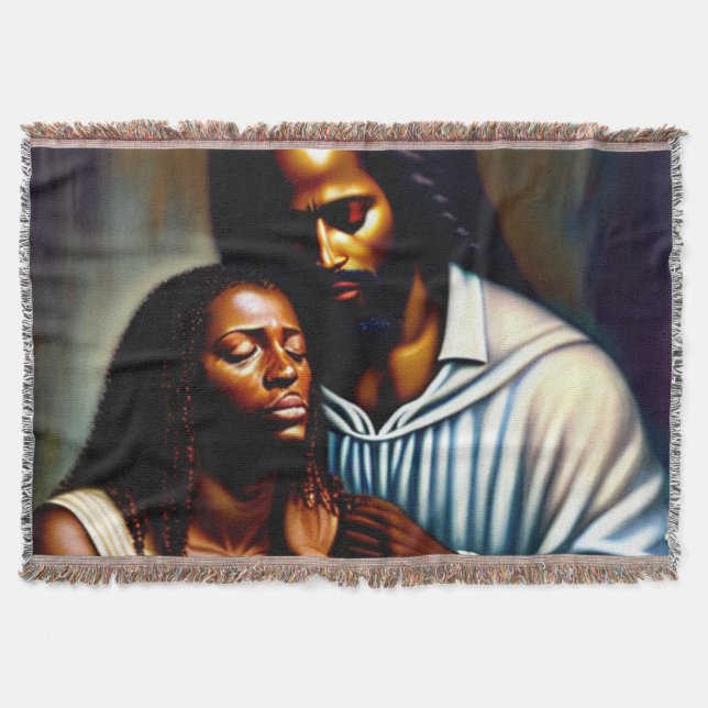 Jesus Kristus Throw Blanket Filt (Framsidan)