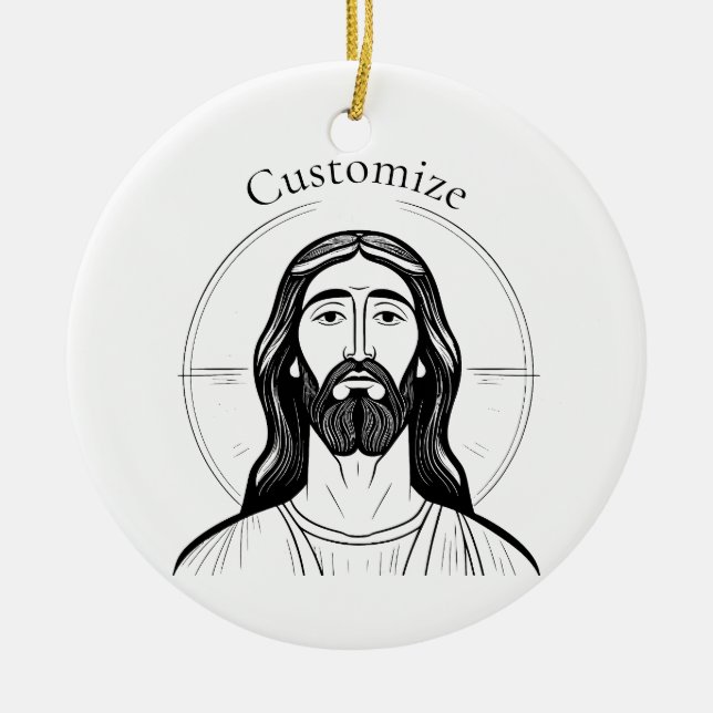 Jesus Kristus Thunder_Cove Julgransprydnad Keramik (Framsidan)