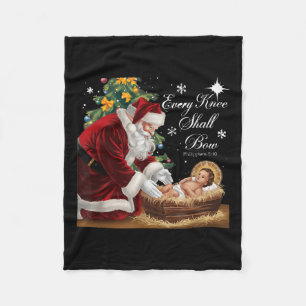 Jesus Kristus Tomte Jul Xmas Varje Knä Böjer Fleecefilt
