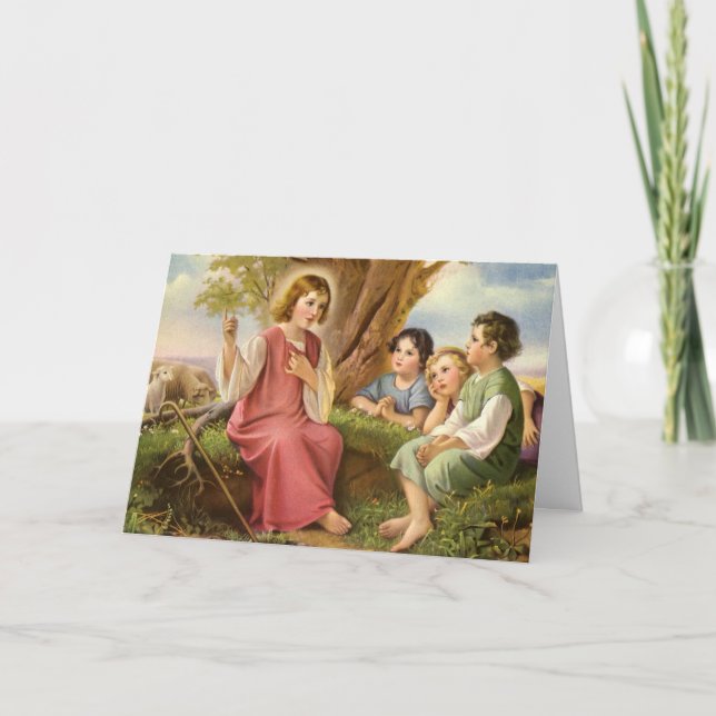 Jesus Kristus Undervisar Barn, Gammal Religion Kort (Framsida)