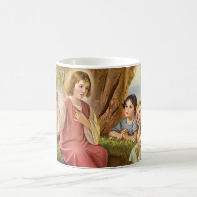 Jesus Kristus undervisar barn, gammal religiös kon Kaffemugg (Center)