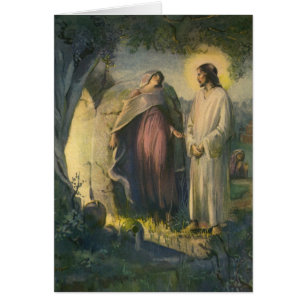 Jesus Kristus uppstånden vid graven av ML Greer Hälsningskort