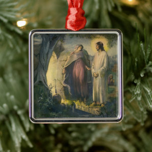 Jesus Kristus uppstånden vid graven av ML Greer Julgransprydnad Metall