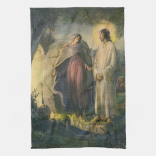 Jesus Kristus uppstånden vid graven av ML Greer Kökshandduk