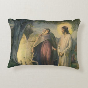 Jesus Kristus uppstånden vid graven av ML Greer Prydnadskudde