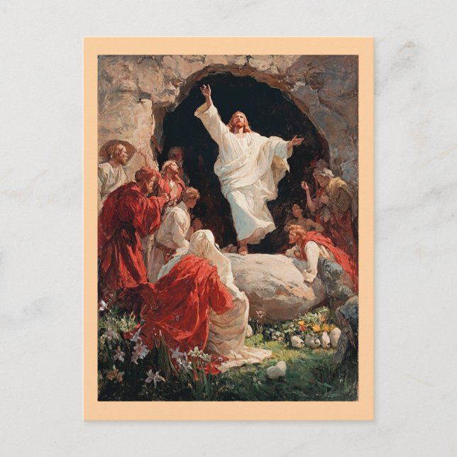Jesus Kristus uppstiger från graven, Vykort (Framsida)