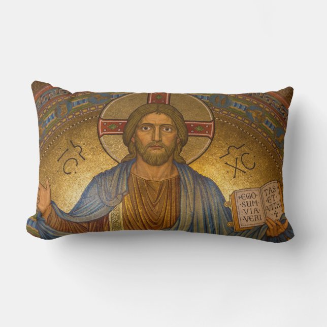 Jesus Kristus - vacker kristen konst Lumbarkudde (Framsida)