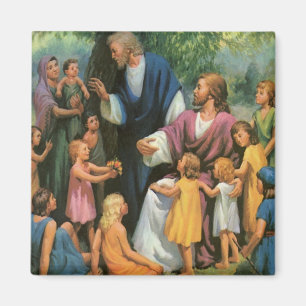 Jesus Kristus Välsignar Barn, Vintage Religion Magnet