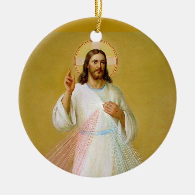 Jesus Kristus välsignar Julgransprydnad Keramik (Framsidan)