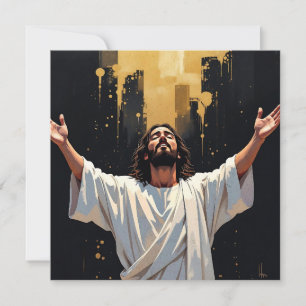 Jesus Kristus Vår väktare Svartvit och Guld blan