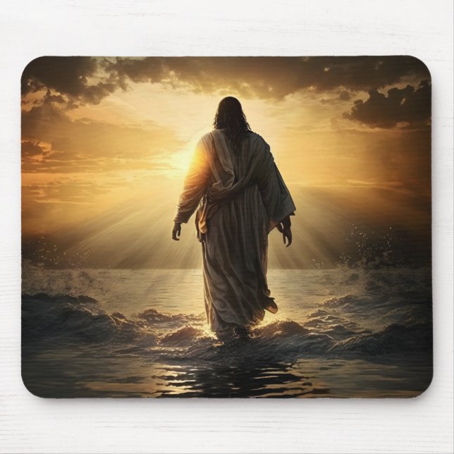 Jesus Kristus Walking på Vatten, Christian #8 Musmatta (Framsidan)