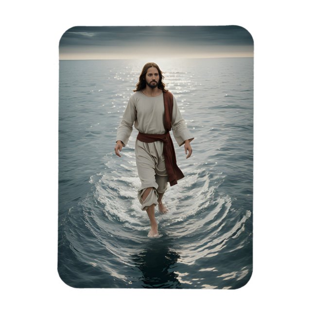 Jesus Kristus Walks på Vatten Magnet (Vertikal)