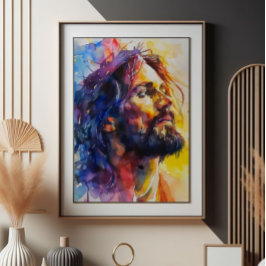 Jesus Kristus Watercolor Fototryck