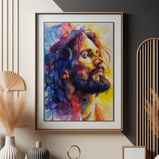 Jesus Kristus Watercolor Fototryck (Skapare uppladdad)