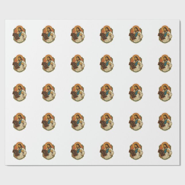 Jesus krita täckta svarta gymkläder röra träning presentpapper (Platt)