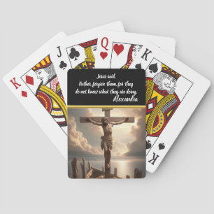 Jesus krökt över fredliga Vatten Scene Casinokort