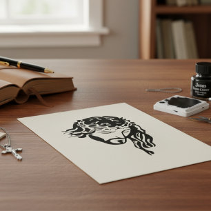 Jesus Krona i Thorns Wood Art Rubber Frimärke Stämpel