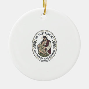 Jesus Kronisk Sjukdom Uppmuntran T-Shirt Inspir Julgransprydnad Keramik