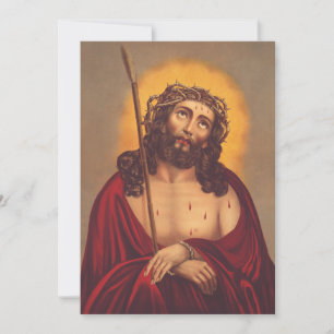 Jesus kröns med en törnekrona julkort