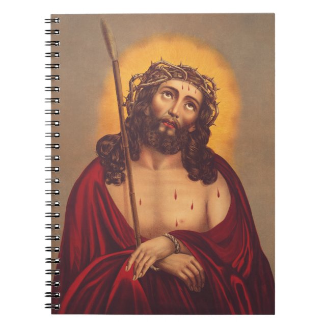 Jesus krönt med törnen sorglig konst anteckningsbok (Framsidan)
