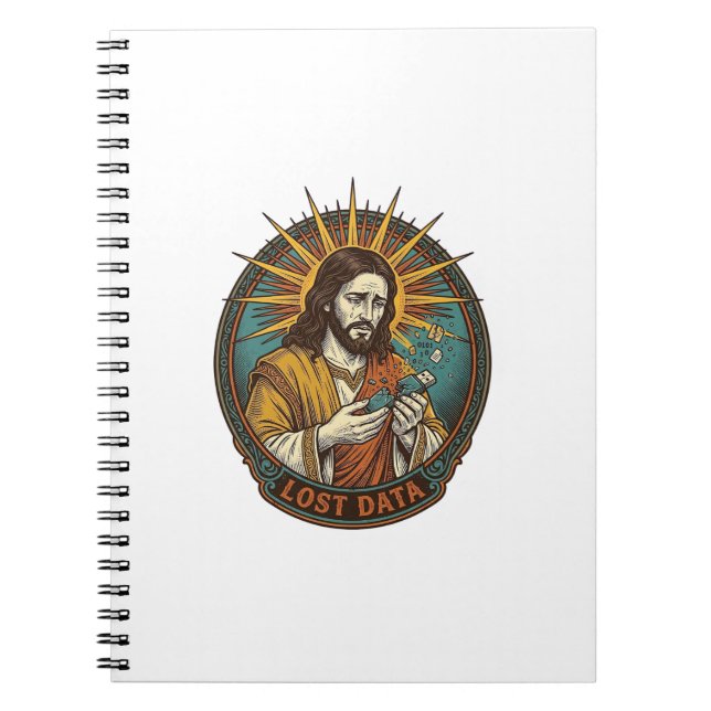 Jesus krossade USB-minne förlorade data humor_1 Anteckningsbok (Framsidan)