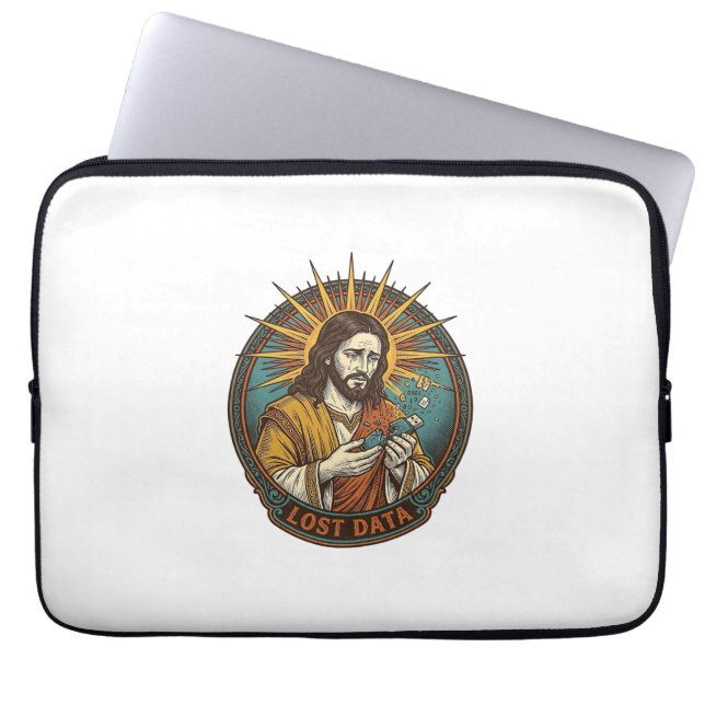 Jesus krossade USB-minne förlorade data humor_1 Laptop Fodral (Framsidan)