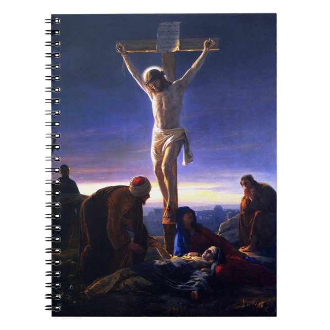 Jesus kryssning. Fin Art Gift - bärbar dator Anteckningsbok (Framsidan)
