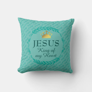 JESUS KUNG AV MIN HJÄRTA Jul Krona TURQUOISE Kudde
