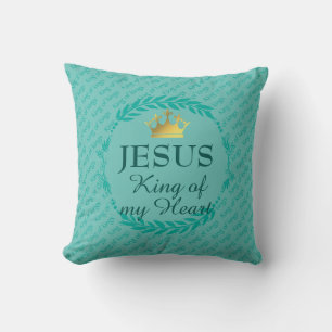 JESUS KUNG AV MIN HJÄRTA Jul Krona TURQUOISE Kudde