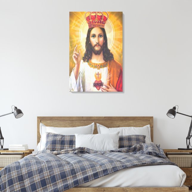 Jesus Kung har Wrapped Canvas (Insitu (sovrum))