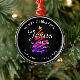 JESUS KUNG OF KUNG Anpassningsbar Black CHRISTMA Julgransprydnad Metall