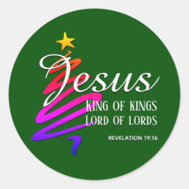 JESUS KUNG under julen i KUNG Runt Klistermärke