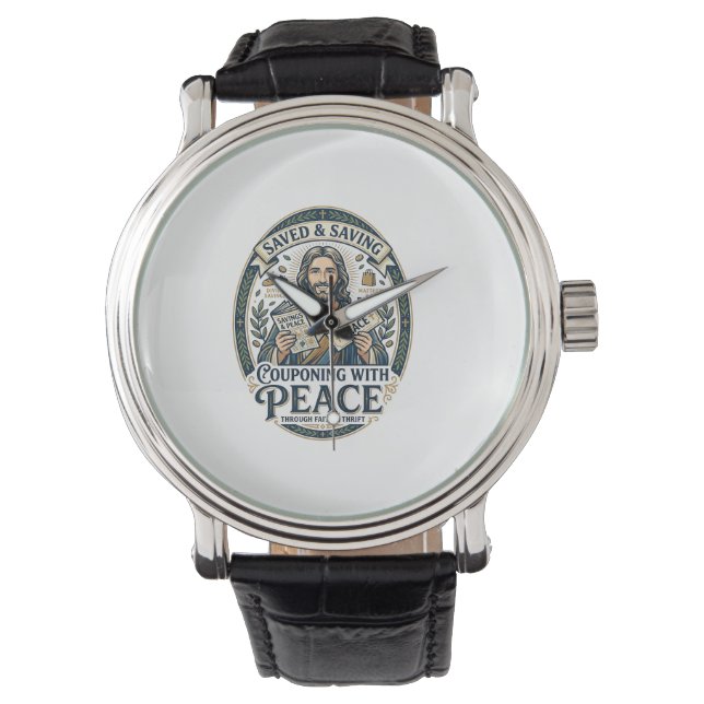 Jesus Kupong Second Hand Sparsam T-Shirt Tro Baser Armbandsur (Framsida)