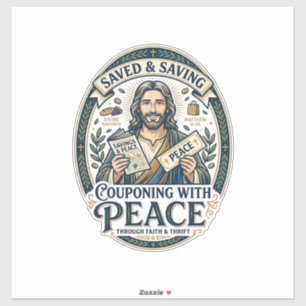 Jesus Kupong Second Hand Sparsam T-Shirt Tro Baser Klistermärken
