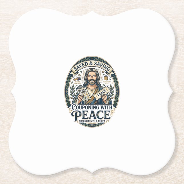 Jesus Kupong Second Hand Sparsam T-Shirt Tro Baser Underlägg Papper (Framsida)
