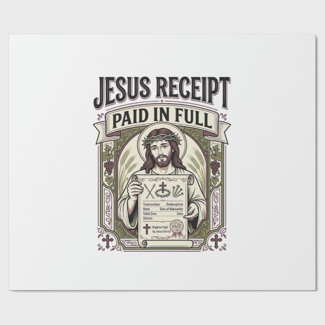 Jesus Kvittot Betalt i sin helhet Jesus Kvittot Be Presentpapper (Platt)