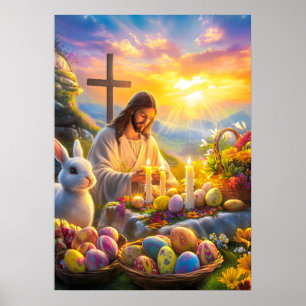 Jesus kyrkokonst i påsk poster