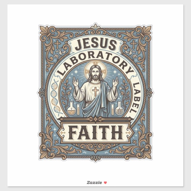 Jesus Laboratorium Etikett Tro Jesus Laboratorium  (Ark)