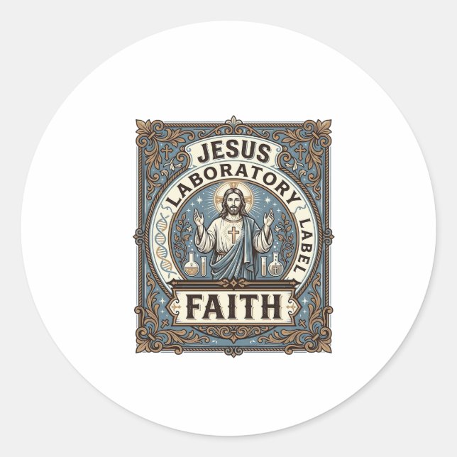 Jesus Laboratorium Etikett Tro Jesus Laboratorium  (Framsida)