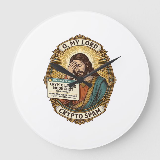 Jesus Lade Till Skräp Krypto Grupp Chatt Irritatio Stor Klocka (Framsida)