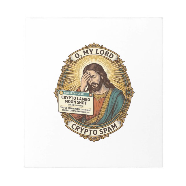 Jesus Lade Till Spam Crypto Gruppchatt Irritation  Anteckningsblock (Framsida)